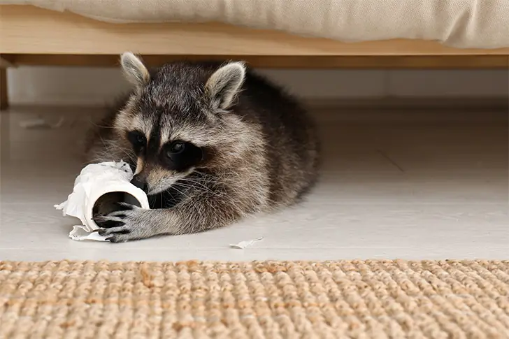 Es ist ein Waschbär