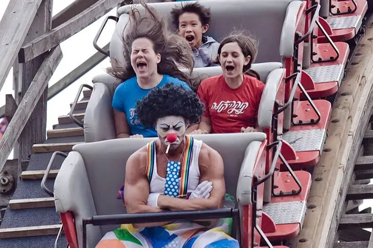 Rollercoaster Ride Brings Clown to Frown Town