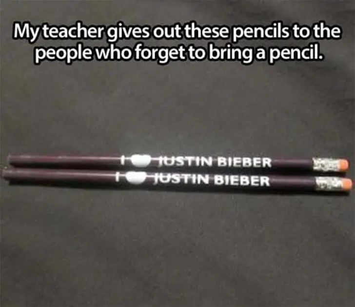Forget Your Pencil? Prepare for Bieber Mania