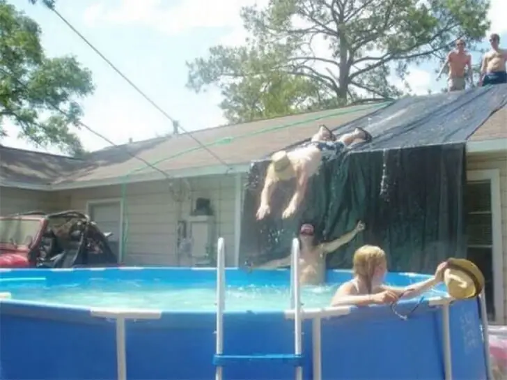 Roof-to-Pool Splashdown