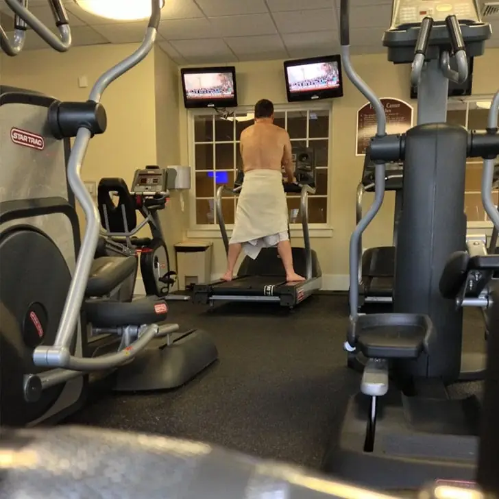 Towel Attire Raises Eyebrows