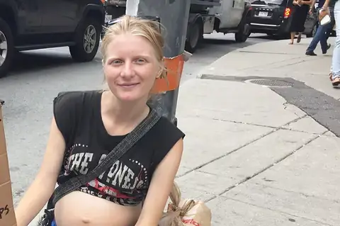 Obdachlose Schwangere enthüllt schockierendes Geheimnis