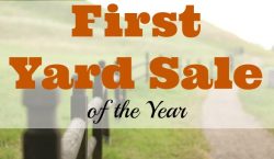 First yard sale, yard sale, thrifty, thrift shop, discounts, great deals