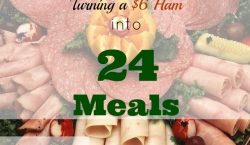 ham into 24 meals, ham, ham sandwich, ham meals, slice of ham