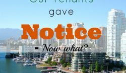 tenants gave notice, renting, looking for new tenants, contingency plan